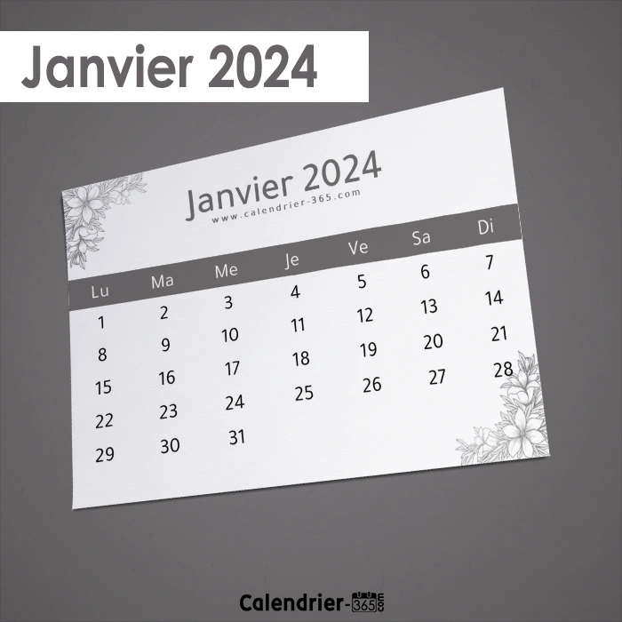 Calendrier janvier 2024