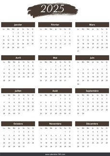 Calendrier 2025 au format PDF